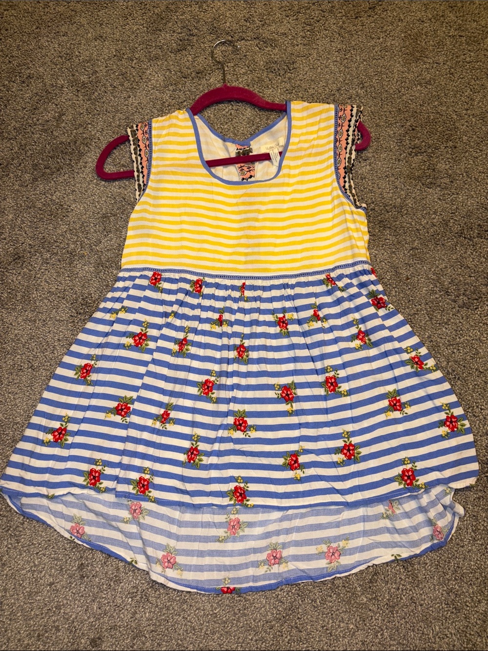 Matilda Jane Yellow & Blue Striped Floral blouse